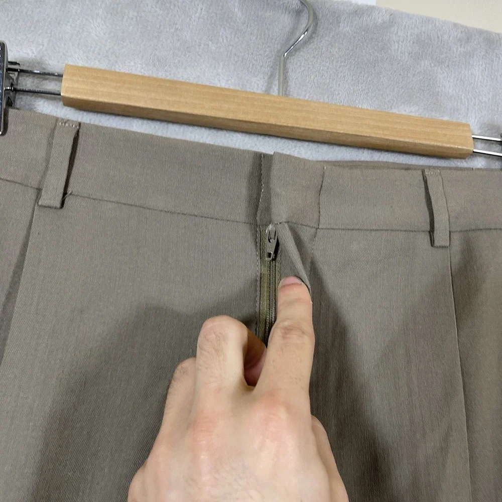 Vtg 90s Lands Ends Double Pleated Slacks Pants Mens 36x32 Cuff Wool Made in USA